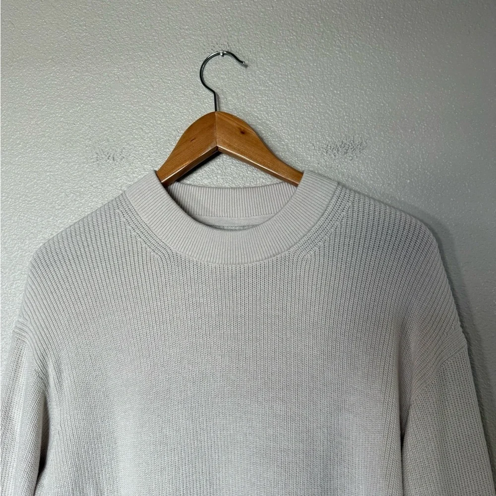 Lululemon Merino Wool-Blend Ribbed Crewneck Sweater White Opal 6